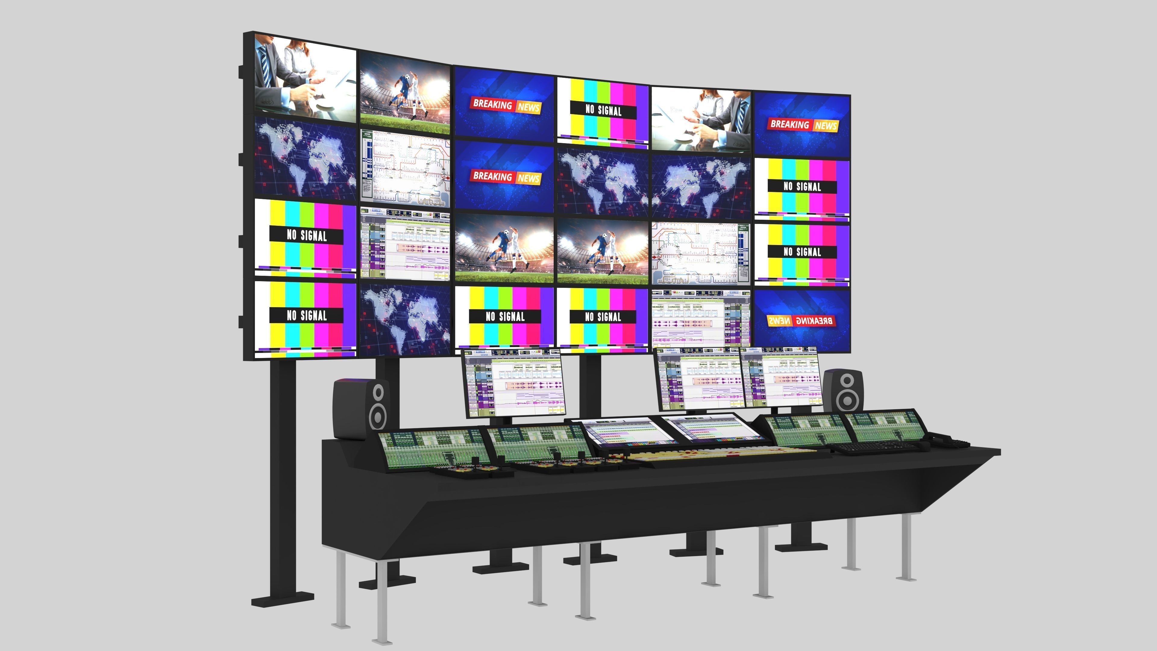 3D model Tv control Room Setup VR / AR / lowpoly CGTrader
