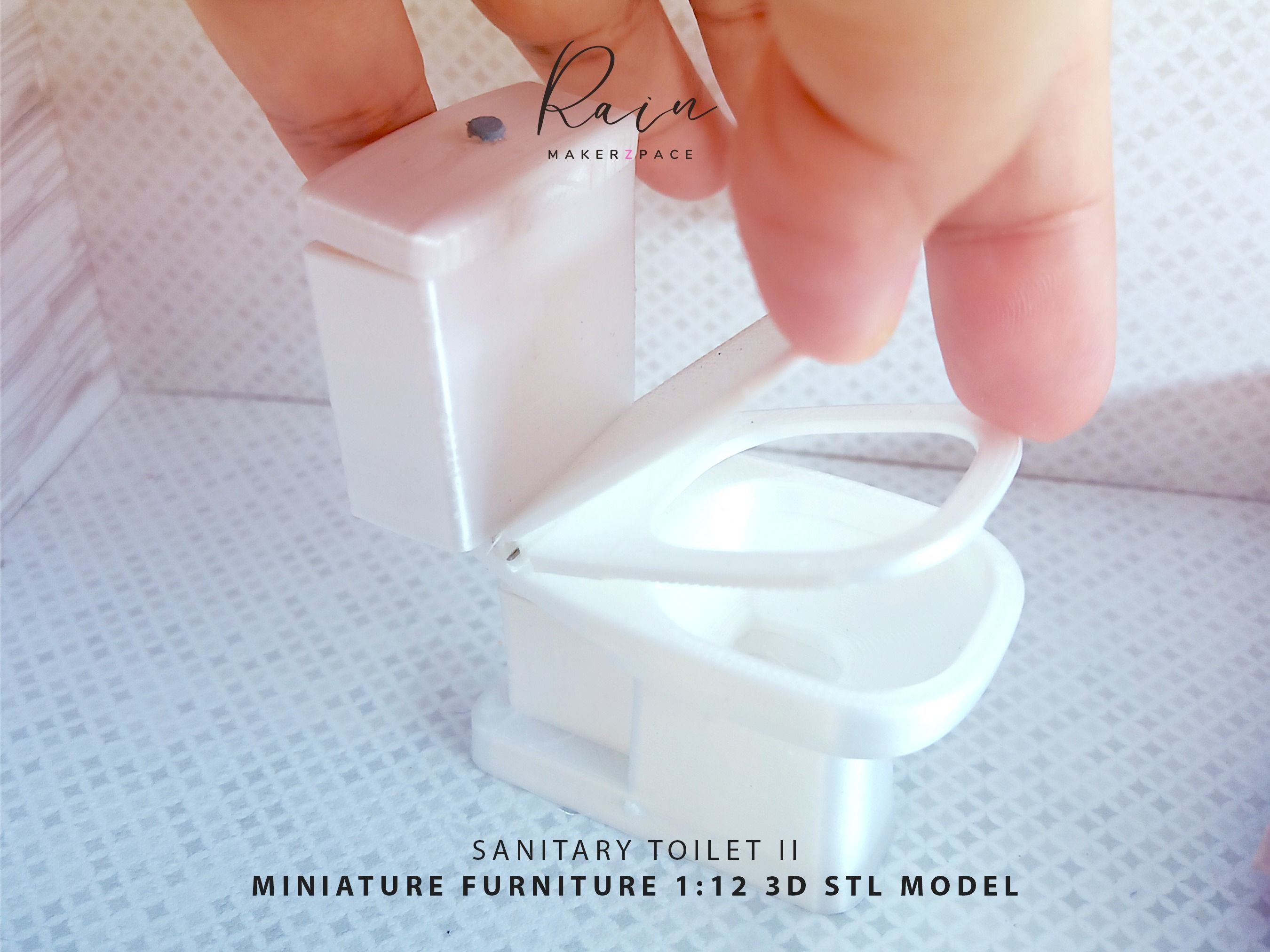 Sanitary Model MINIATURE SANITARY TOILET II FOR 1 12 DOLLHOUSE 3D model 3D printable ...