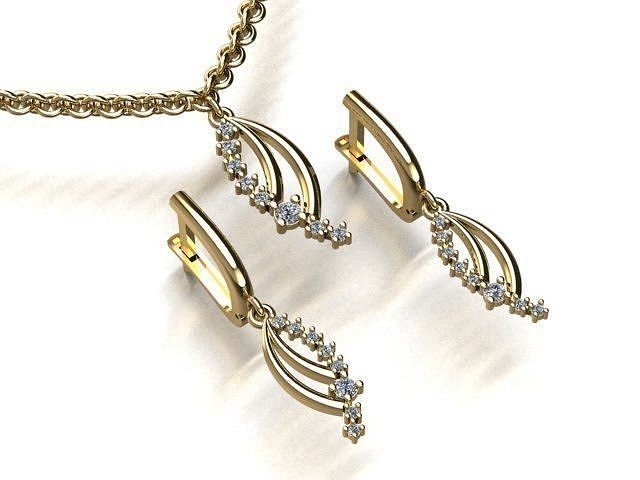 pendant and earrings