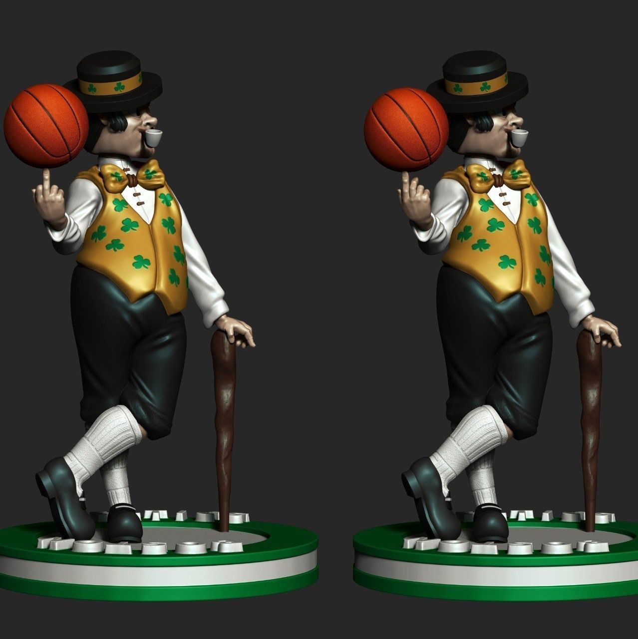 Boston Celtics NBA Team Mascot LUCKY THE LEPRECHAUN STL 3D model 3D