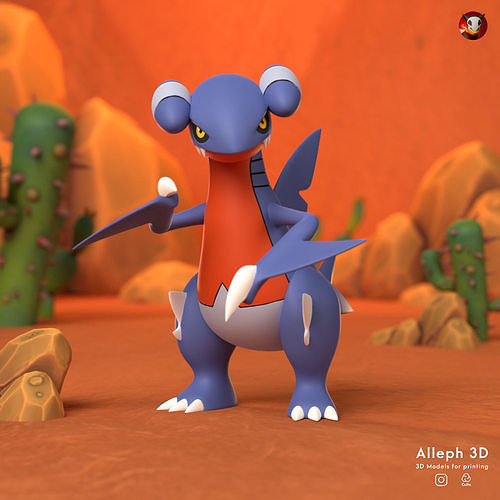 Pokemon gabite 3D model 3D printable CGTrader