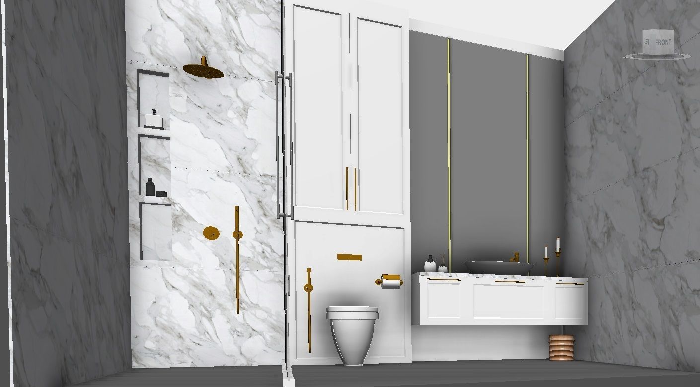 Bathroom design revit family 3D model CGTrader