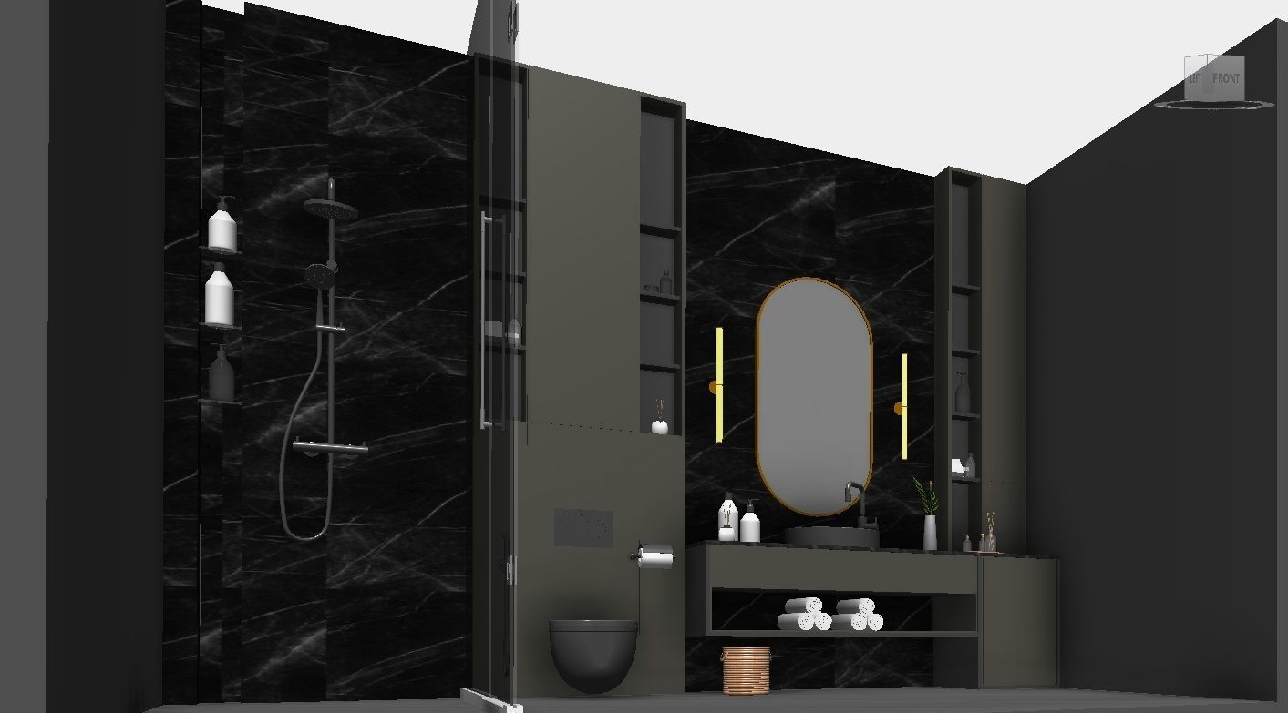 Bathroom design revit family 3D model CGTrader