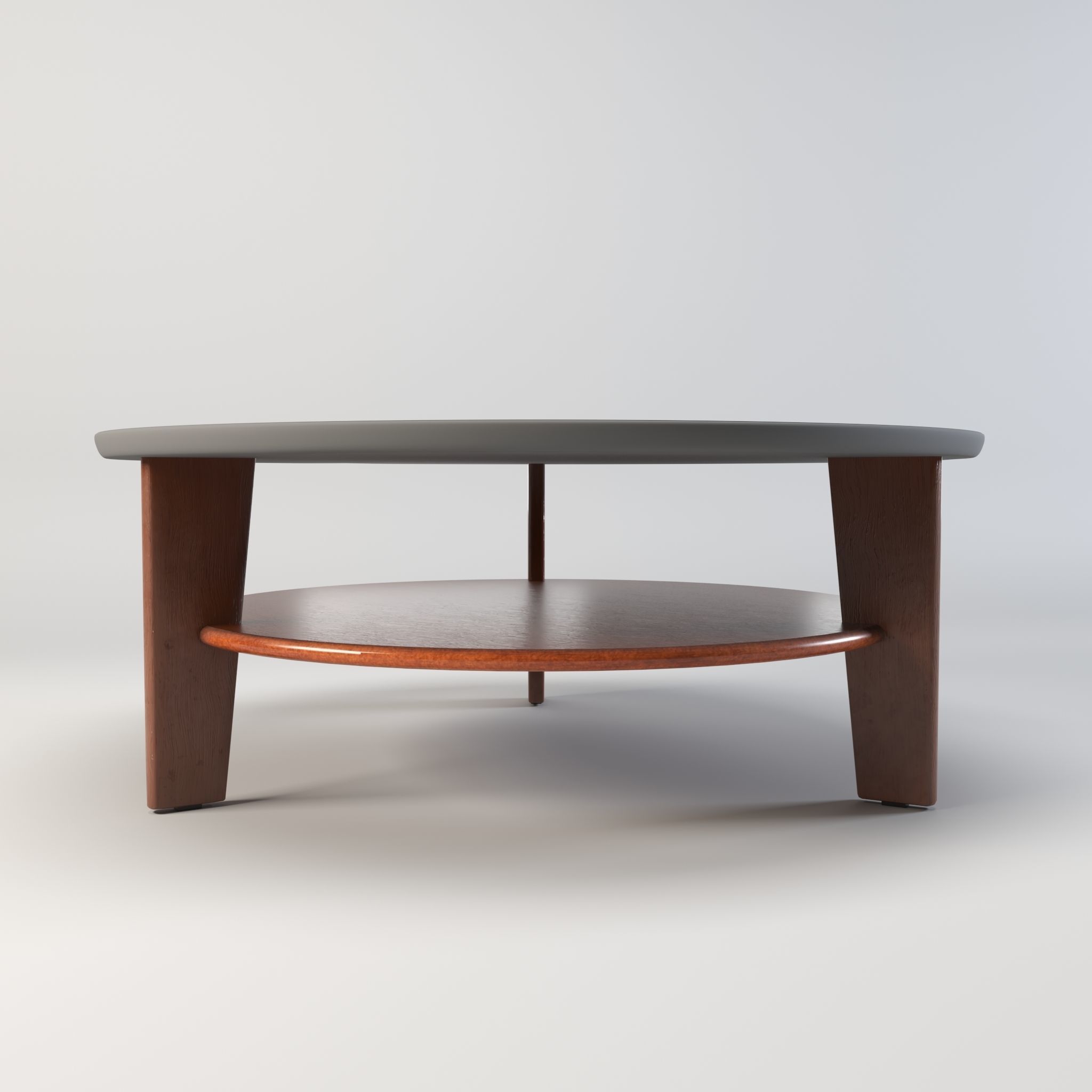 3D model round table desk workbench wood table interior table