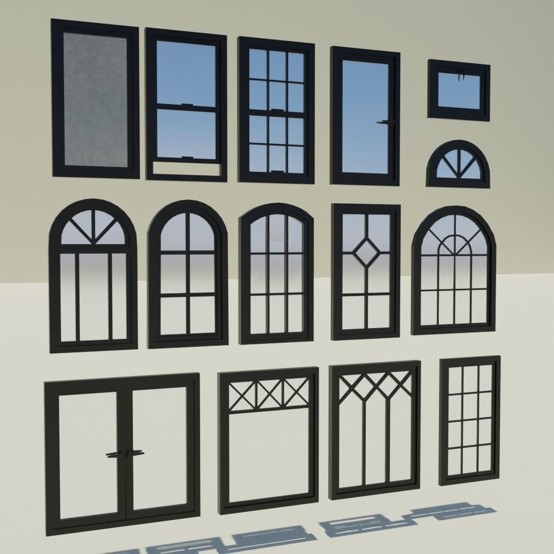 Model Window Pattern A collection of windows 3D model | CGTrader