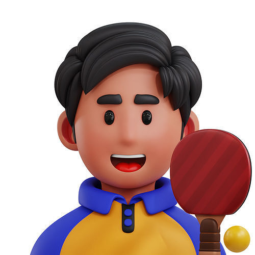 Ping Pong Player Avatar 3D Icon