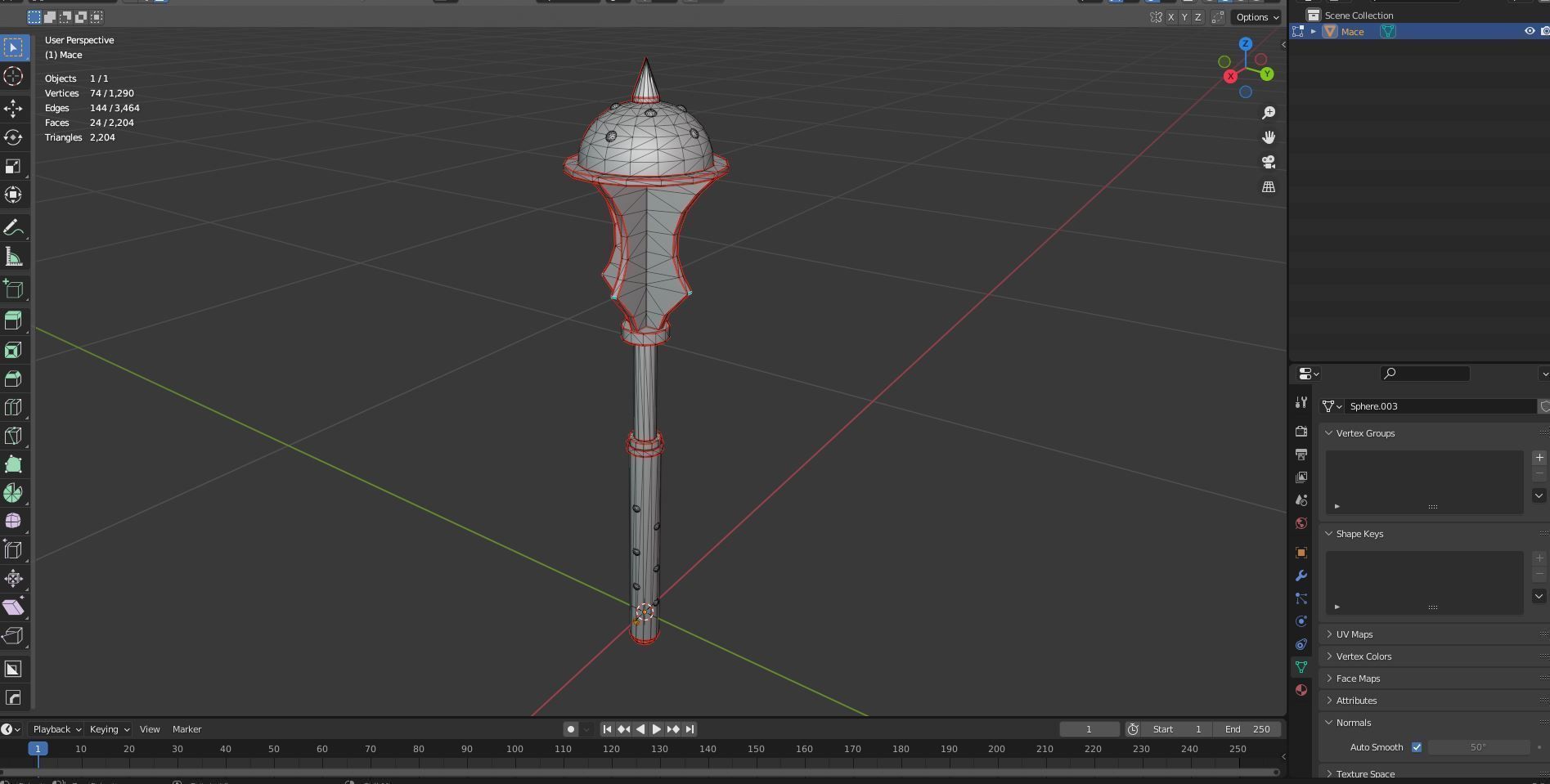 3D model Diablo Inspired Mace VR / AR / lowpoly CGTrader