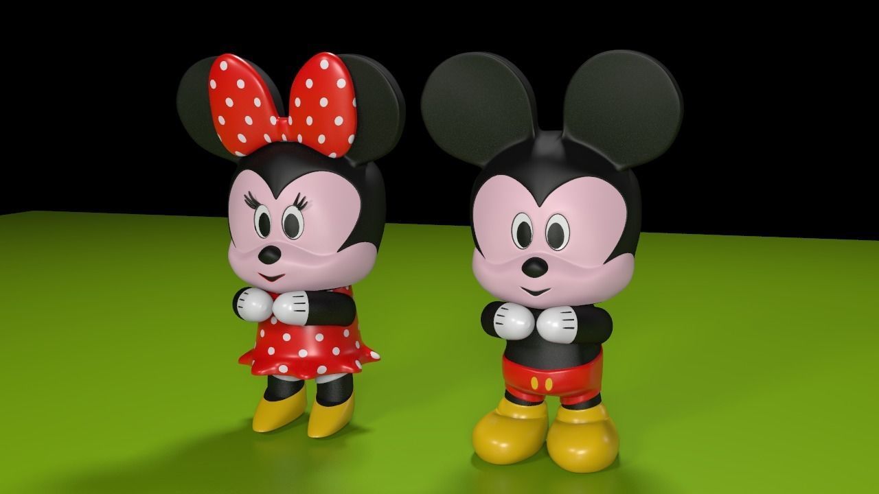 3D model Mickey and Minnie Mouse VR / AR / low-poly | CGTrader