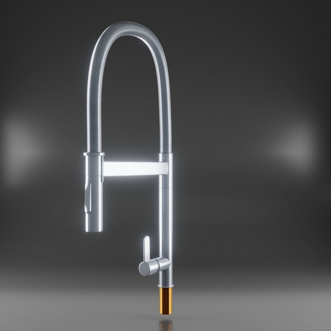 3D model Water Faucet Tap Hand Shower Hose Realistic VR / AR