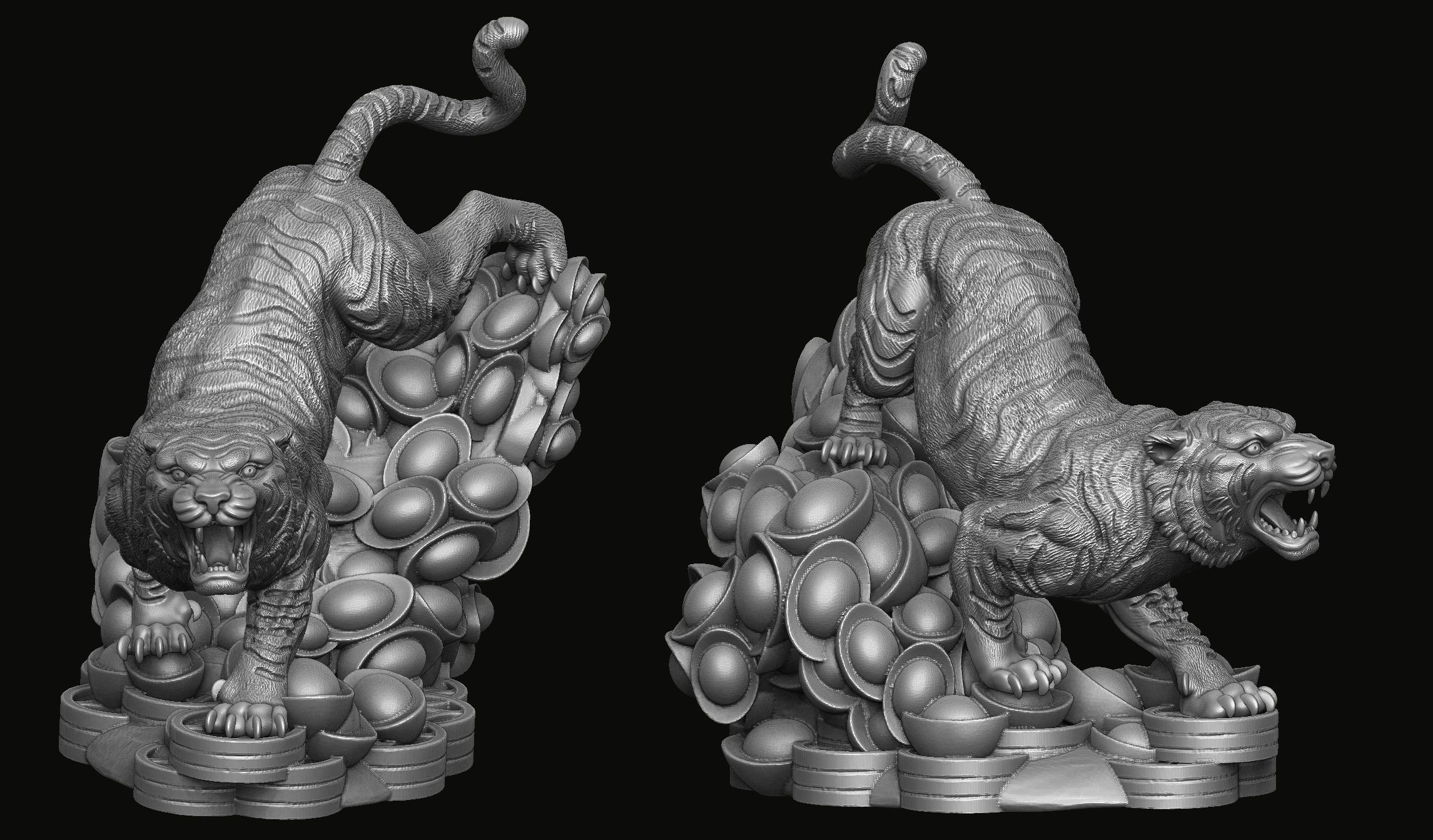 TIGER STATUE 3D model 3D printable CGTrader