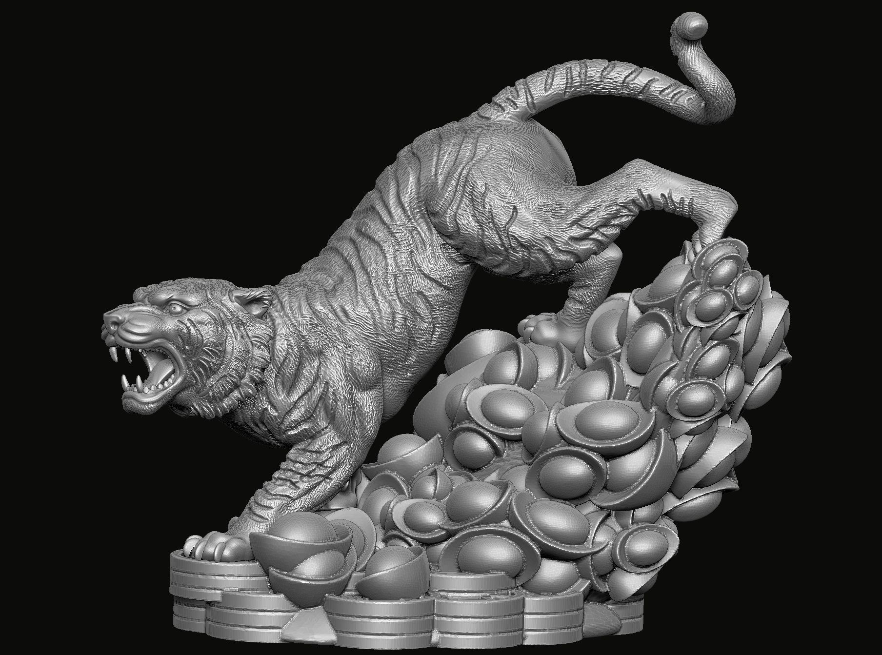 TIGER STATUE 3D model 3D printable CGTrader