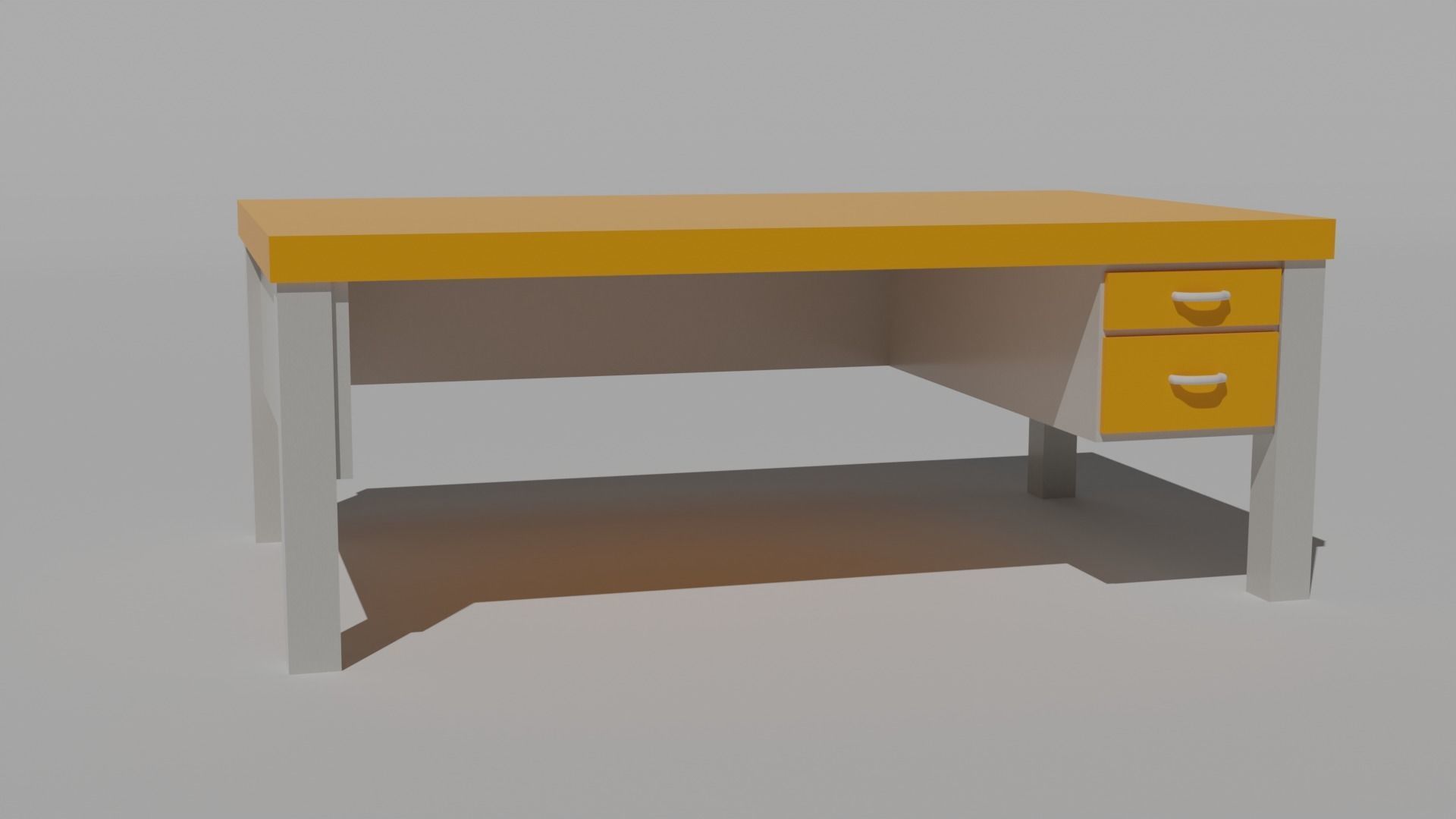 Students desk free 3D model | CGTrader