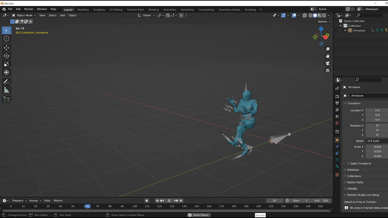 21 Action and Gun Motion capture files for Blender3d 3D model animated