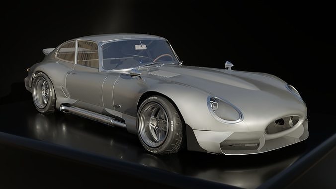 1976 Jaguar E-Type - Custom Wide Body - Game Ready Low-poly 3D model