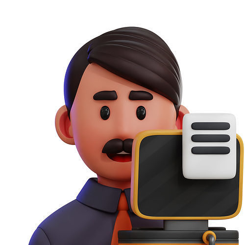 Employee Avatar 3D Icon Low-poly 3D model