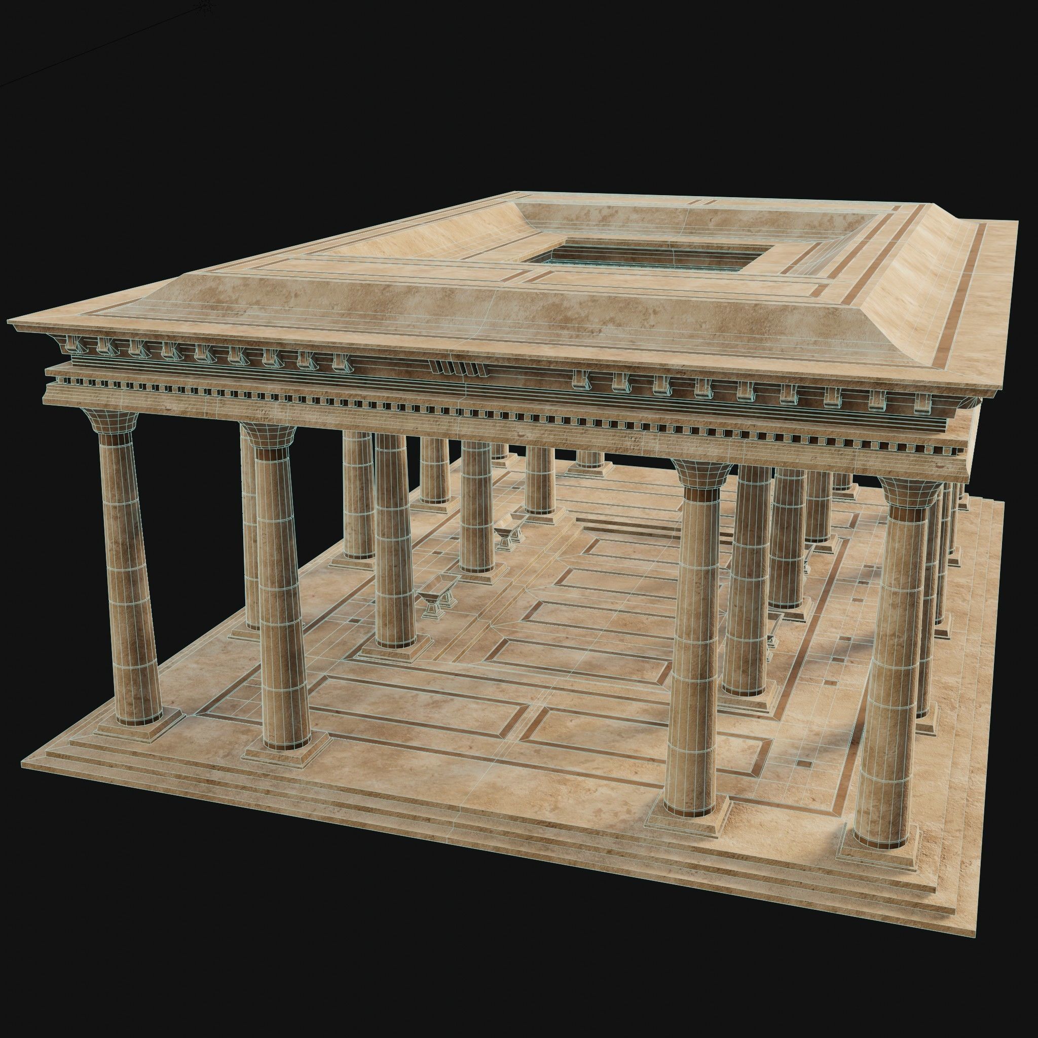 3D model EGYPTIAN ANCIENT ATRIUM TEMPLE EGYPT BATHHOUSE COLLECTION VR / AR / lowpoly CGTrader