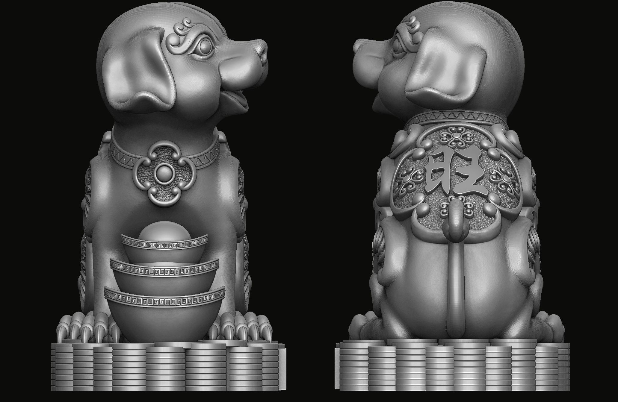 Dog Statue 3D model 3D printable CGTrader