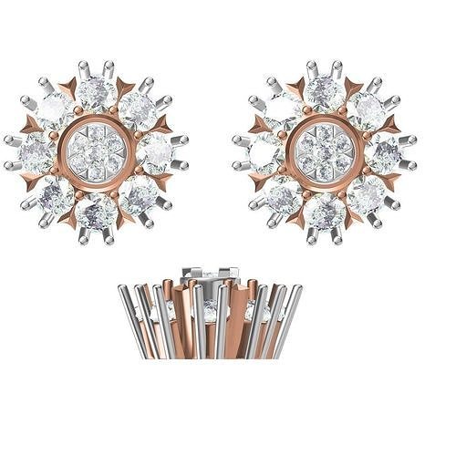 Women Diamond Earrings STL FBX JCD Details 3D model 3D printable CGTrader