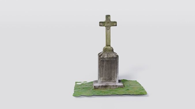 Historical headstone with a cross 3D model | CGTrader