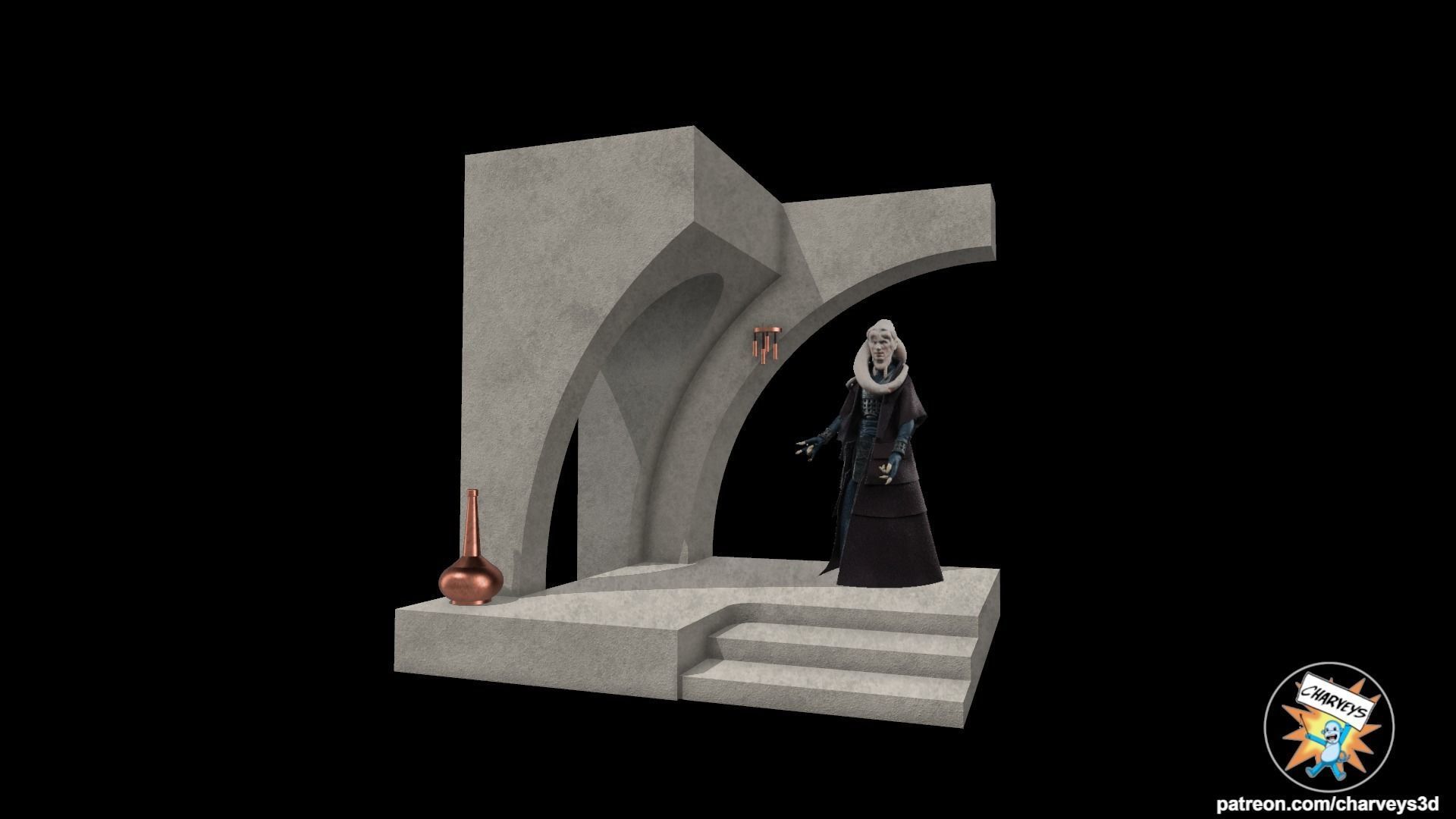 Star Wars Jabbas Palace Alcove Diorama for action figures 3D model 3D ...