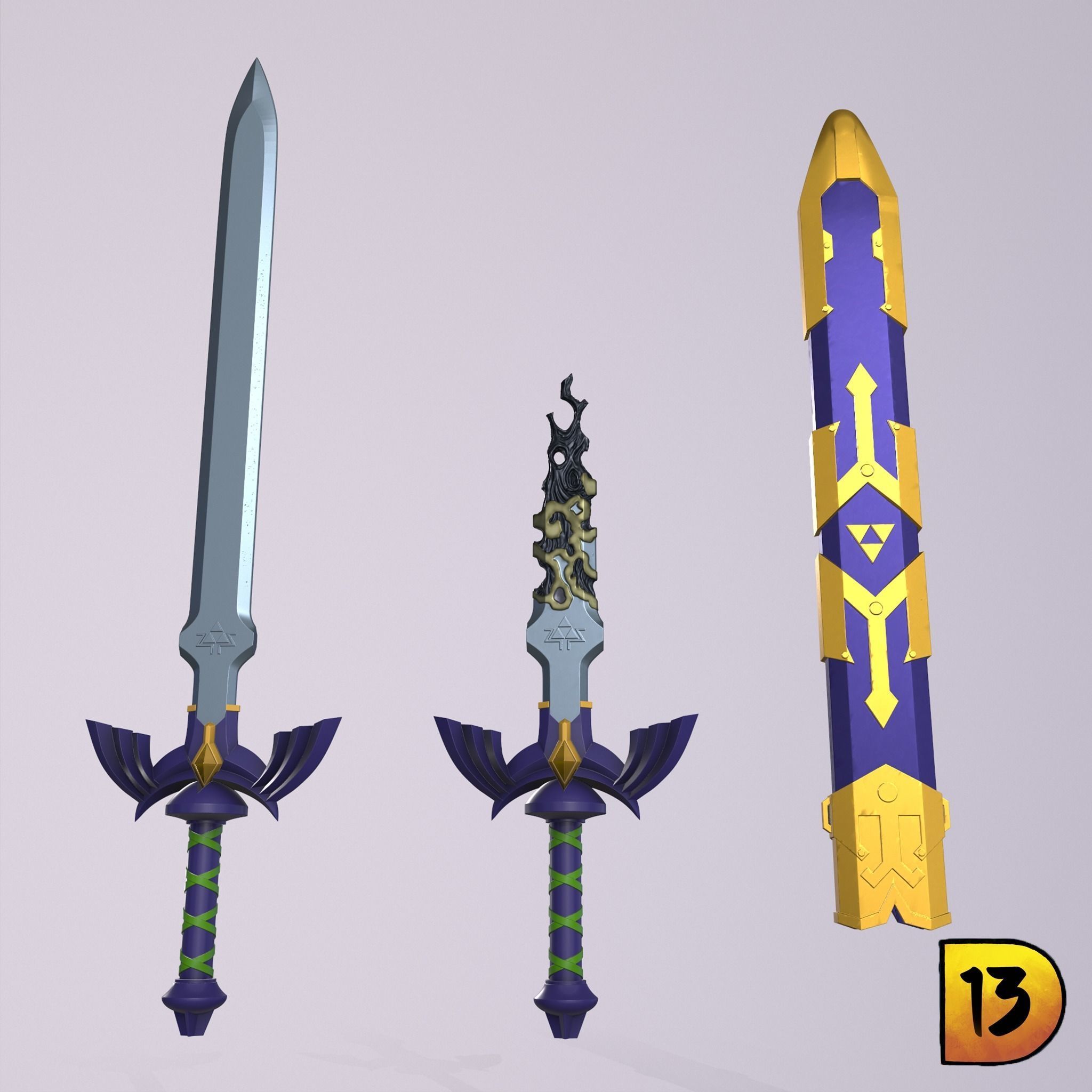 Link Master Sword BOTW and TOTK 3D model 3D printable CGTrader