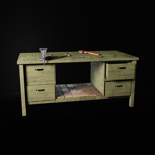 3D model Low-Poly Workbench by Nikdox VR / AR / low-poly | CGTrader
