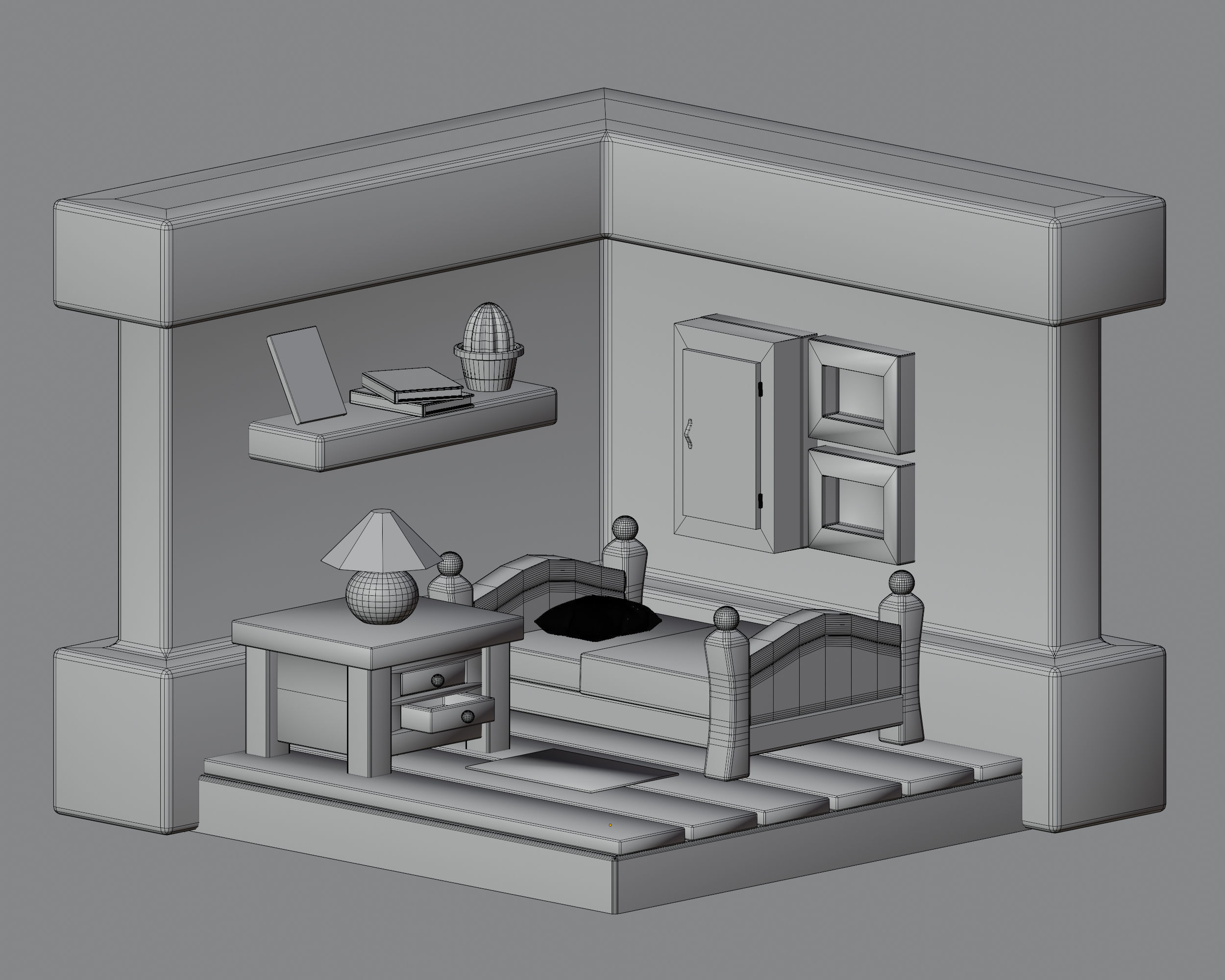 Isometric room 3D model free VR / AR / low-poly 3D model | CGTrader