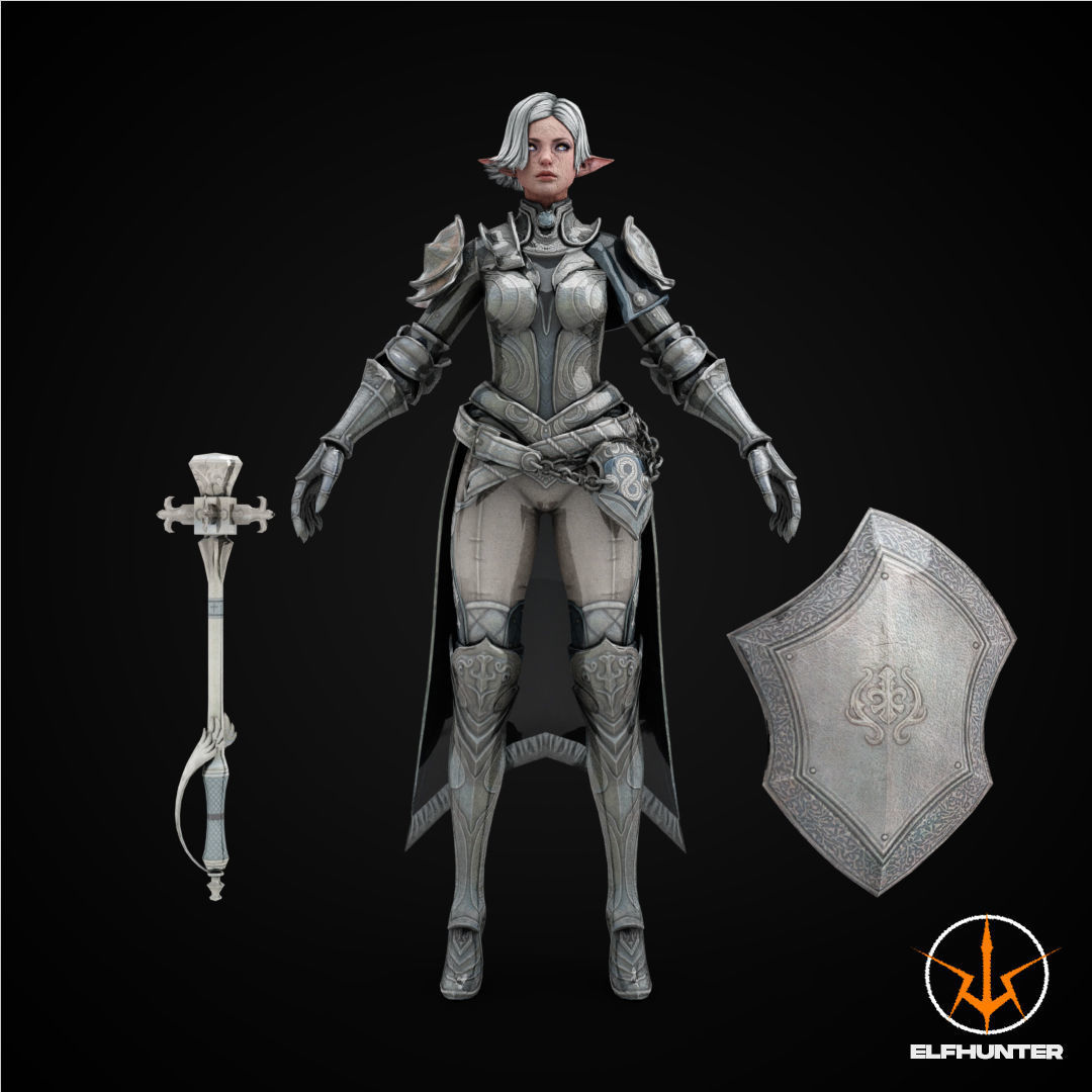 3D model EXCLUSIVE EDITION RIGGED CHARACTER ELF WARRIOR MIRIEL VR / AR ...
