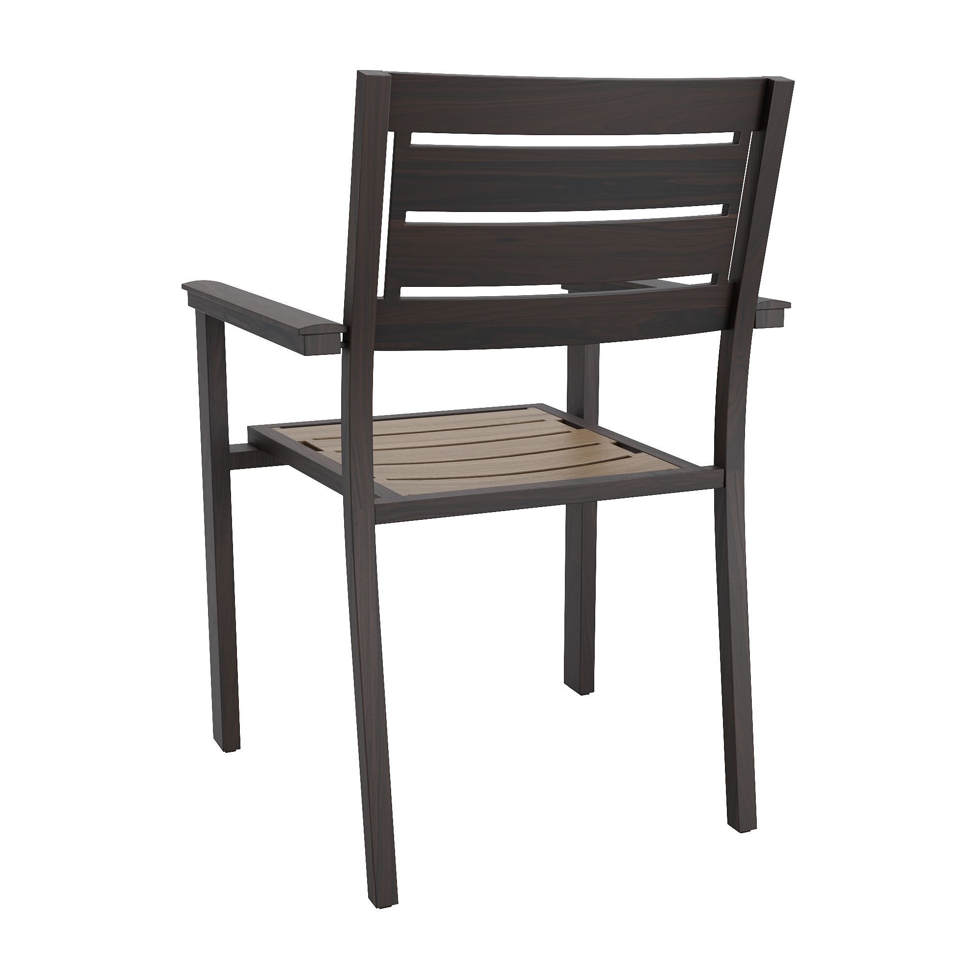 Monterey Stacking Arm Chair With Tropical Wood Seat 3D model CGTrader