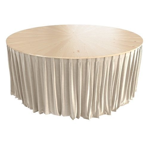 Round Table skirt wood top cloth 3D model CGTrader
