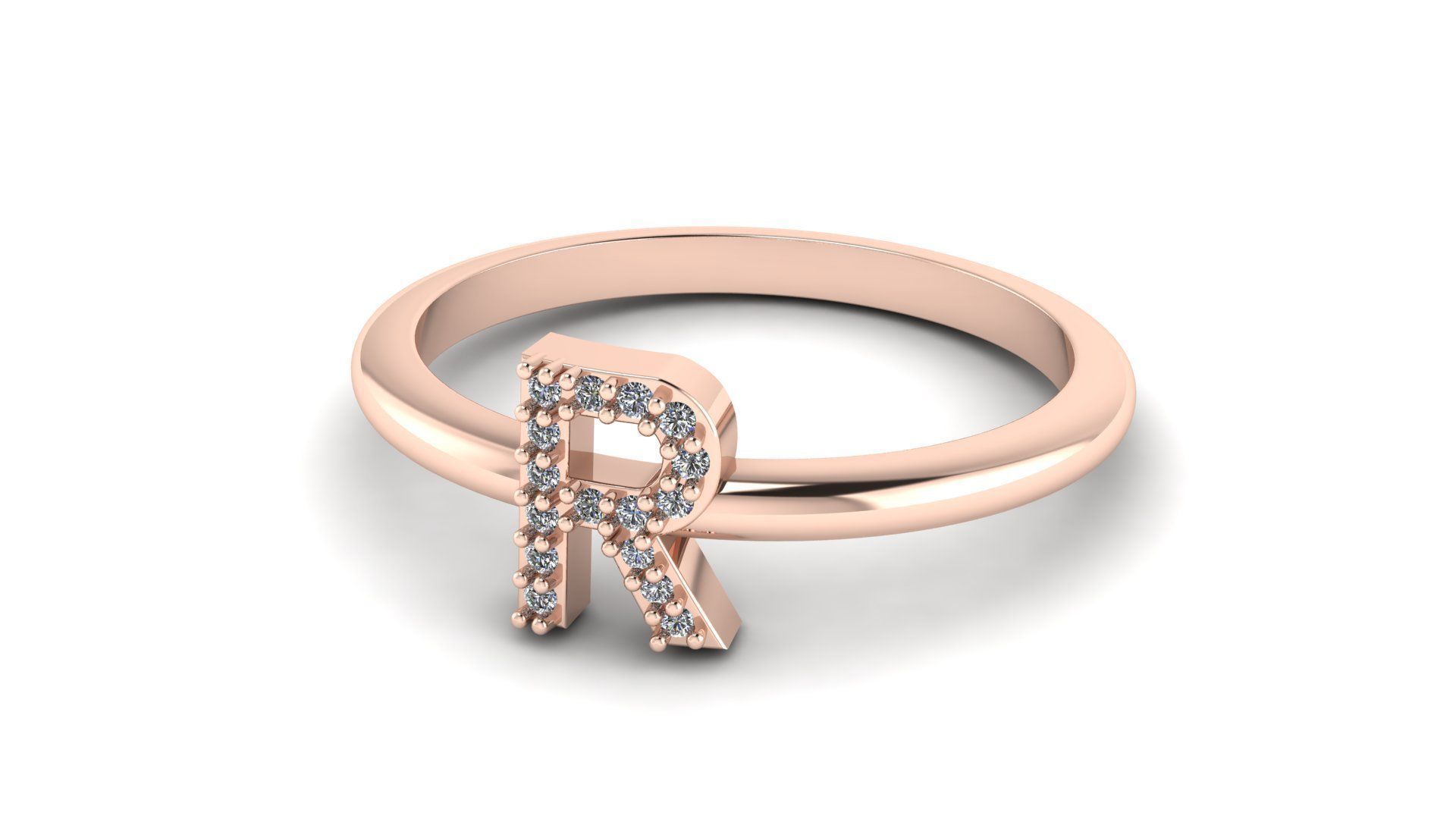 Alphabet Diamond Letters Rings R 3D model 3D printable | CGTrader