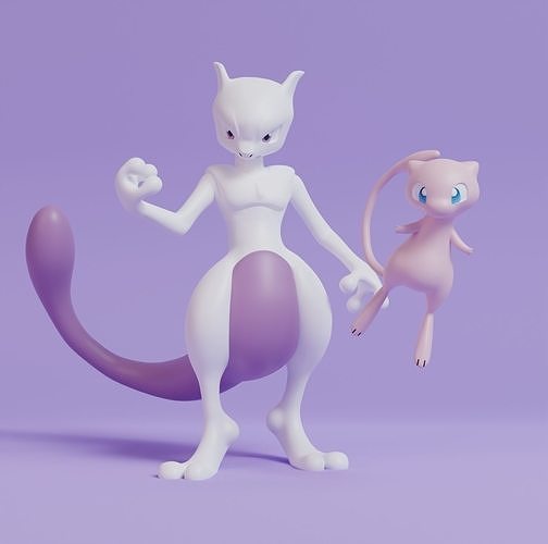 Mega Mewtwo Y 3D Model - Pokémon