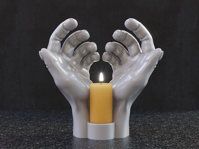 Hands Candle Holder 3D model 3D printable CGTrader