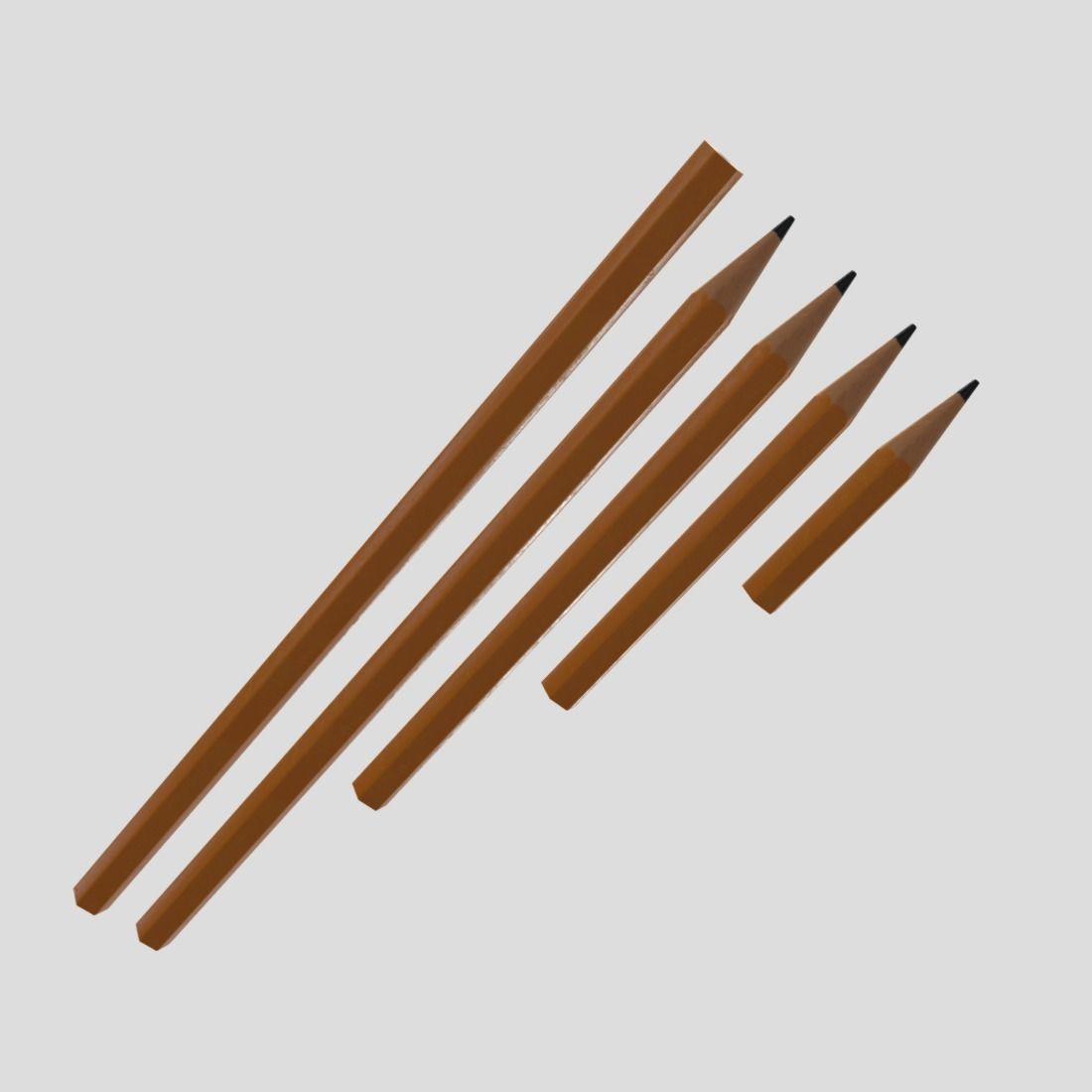 3D model Pencil Sizes VR / AR / lowpoly CGTrader