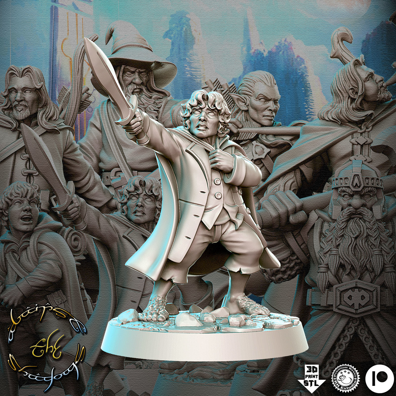 Frodo The Hobbit The Lord of the Rings LOTR 32mm Pre-supported 3D model ...