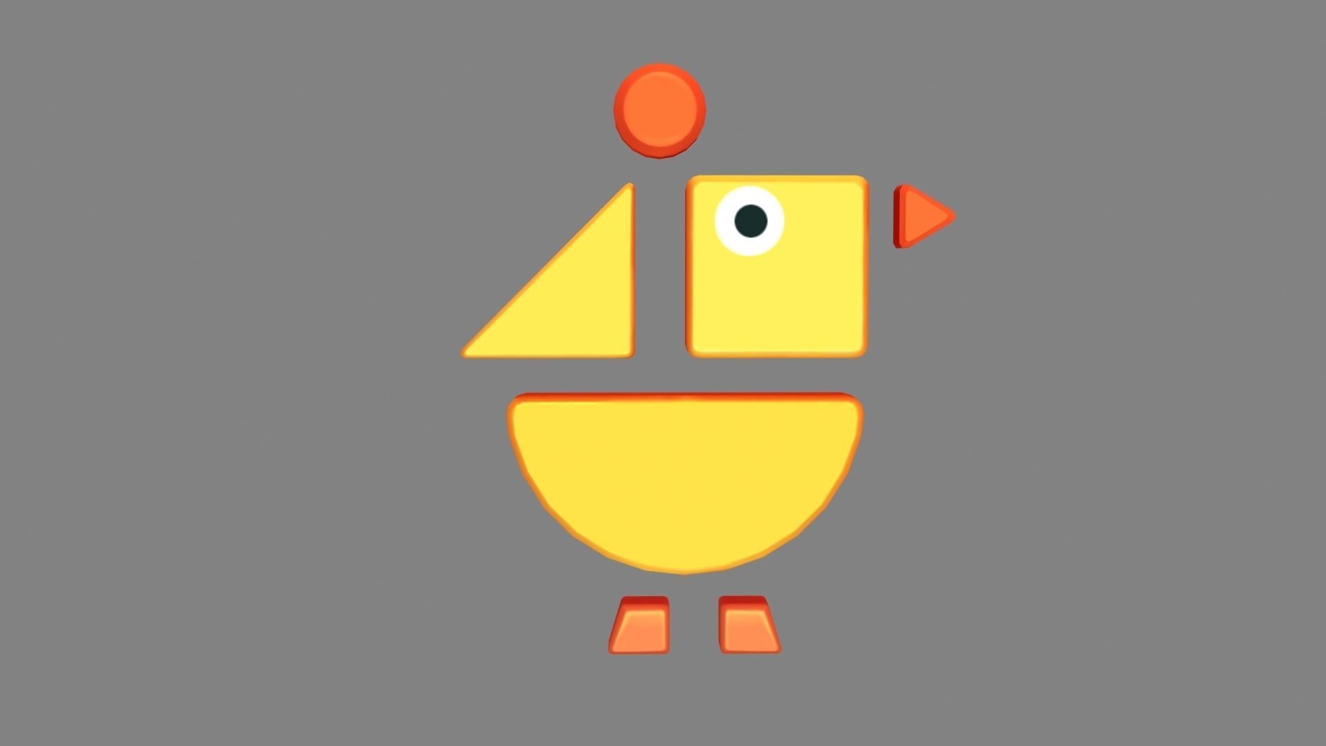 3D model Animal shape blocks - Yellow chicken toys VR / AR / low-poly ...