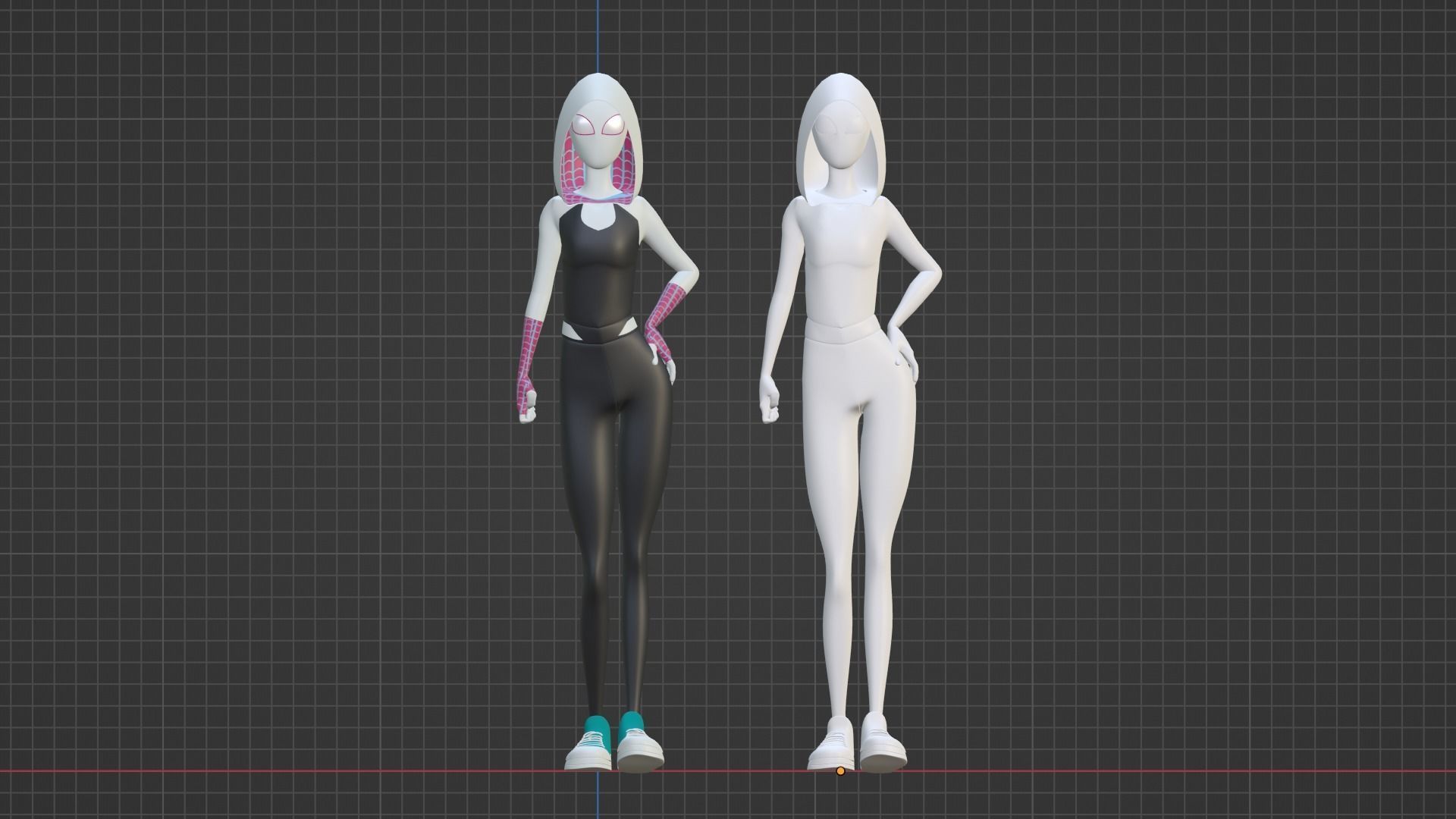 Spiderverse Models Spider Gwen SpiderMan Across the Spider Verse 3D model rigged | CGTrader