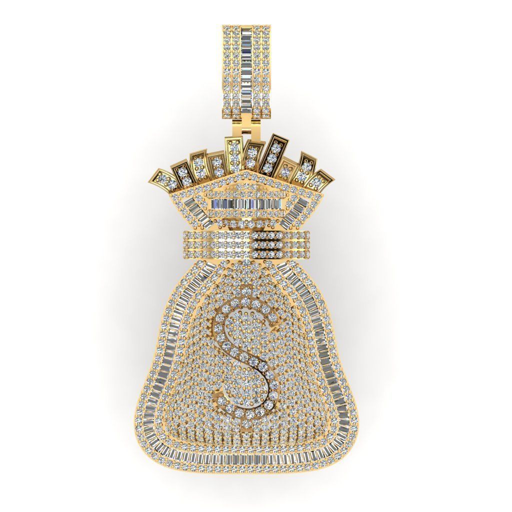 money bag pendant 3D model 3D printable CGTrader