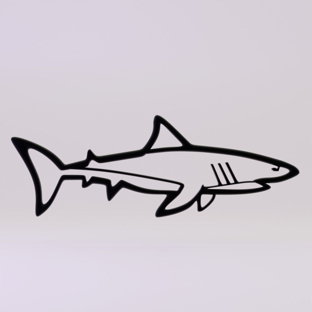 3D printable shark wall art 3D model 3D printable | CGTrader