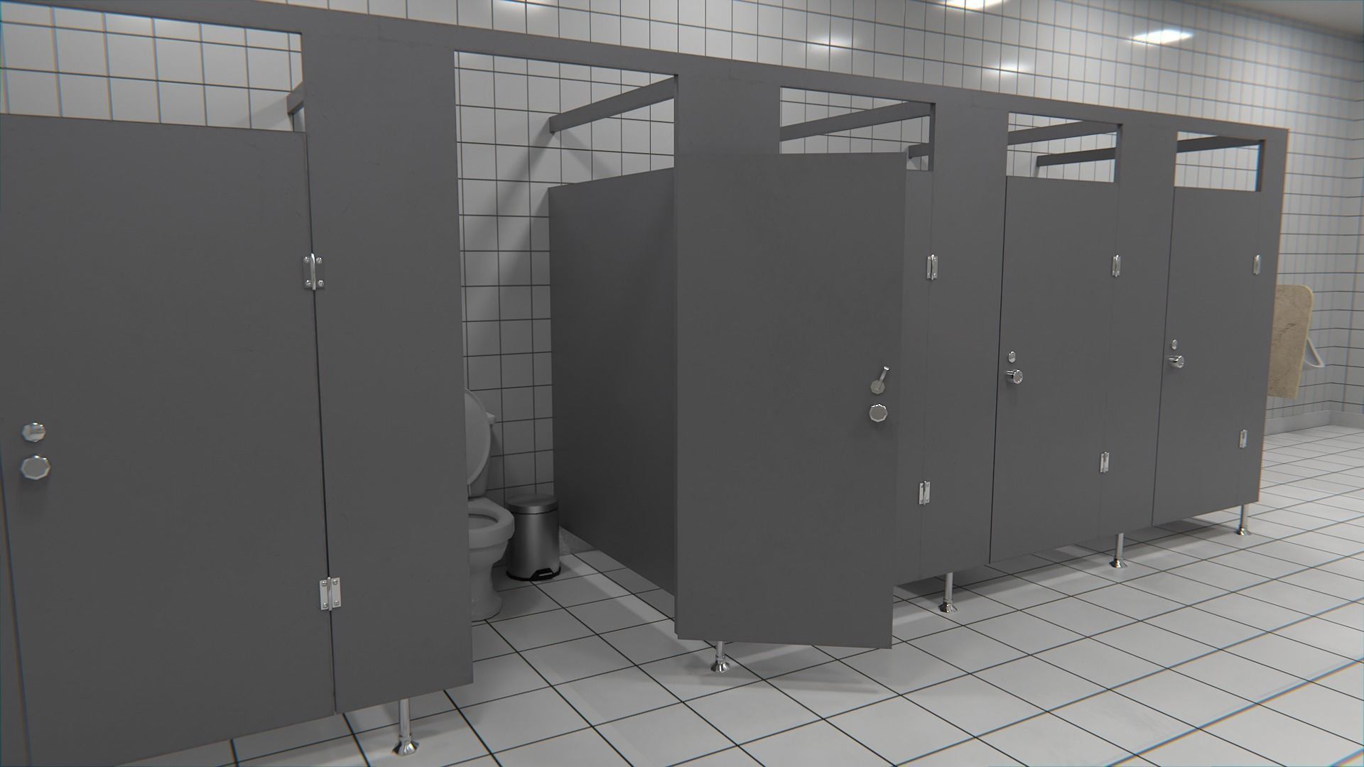 3D model Public Restroom Modular Pack VR / AR / low-poly | CGTrader