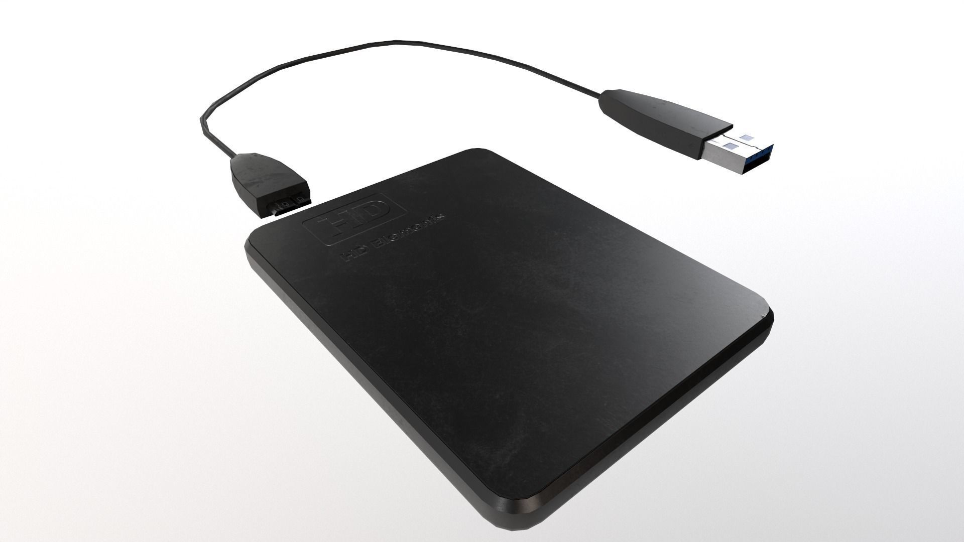 3D model External Hard Drive With Cable VR / AR / lowpoly CGTrader