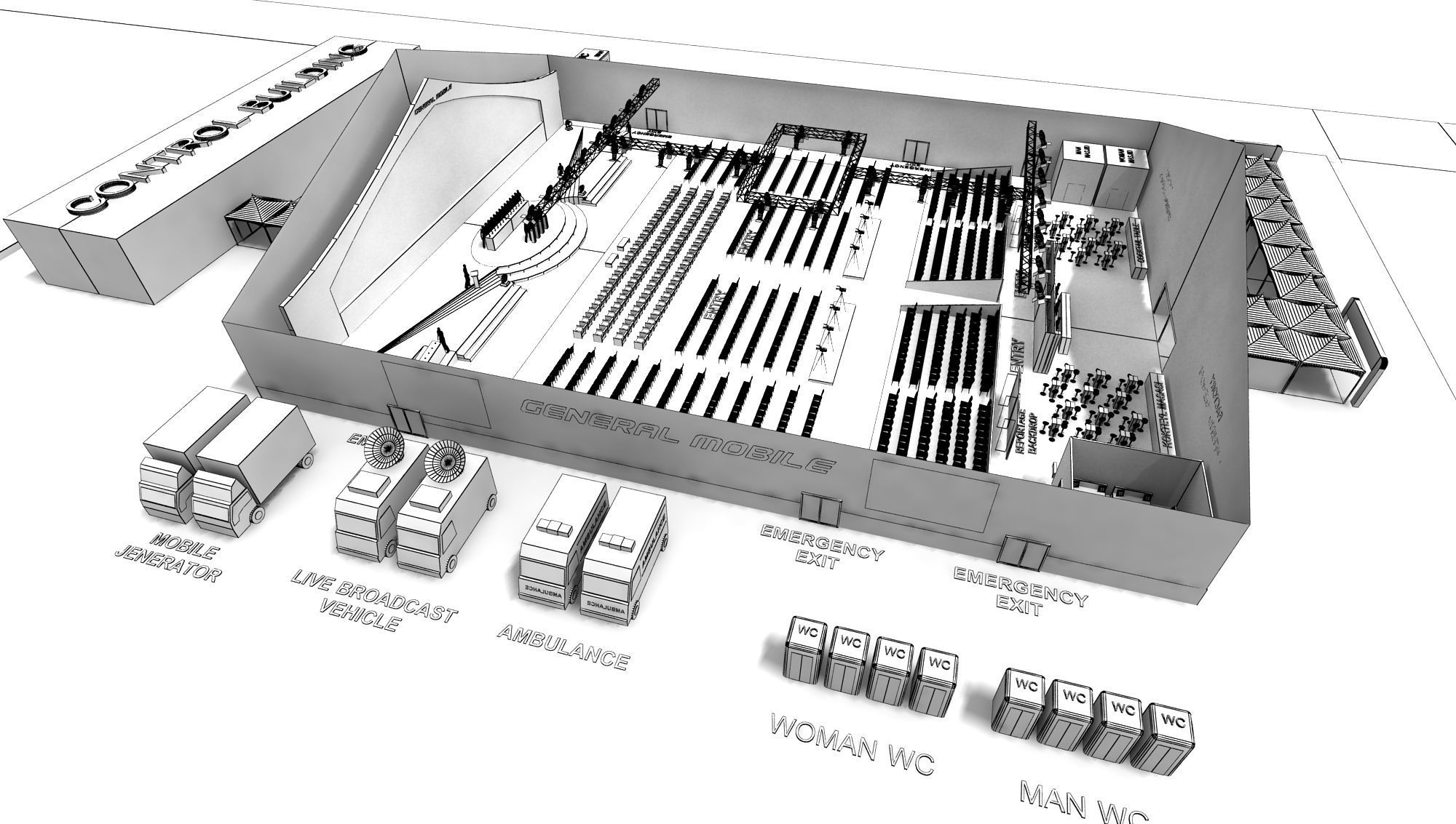 Big Tent Factory Opening Ceremony 3D model CGTrader