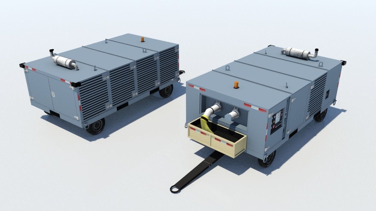 3D model Air Starter Ground Support Unit Low Poly VR / AR / lowpoly