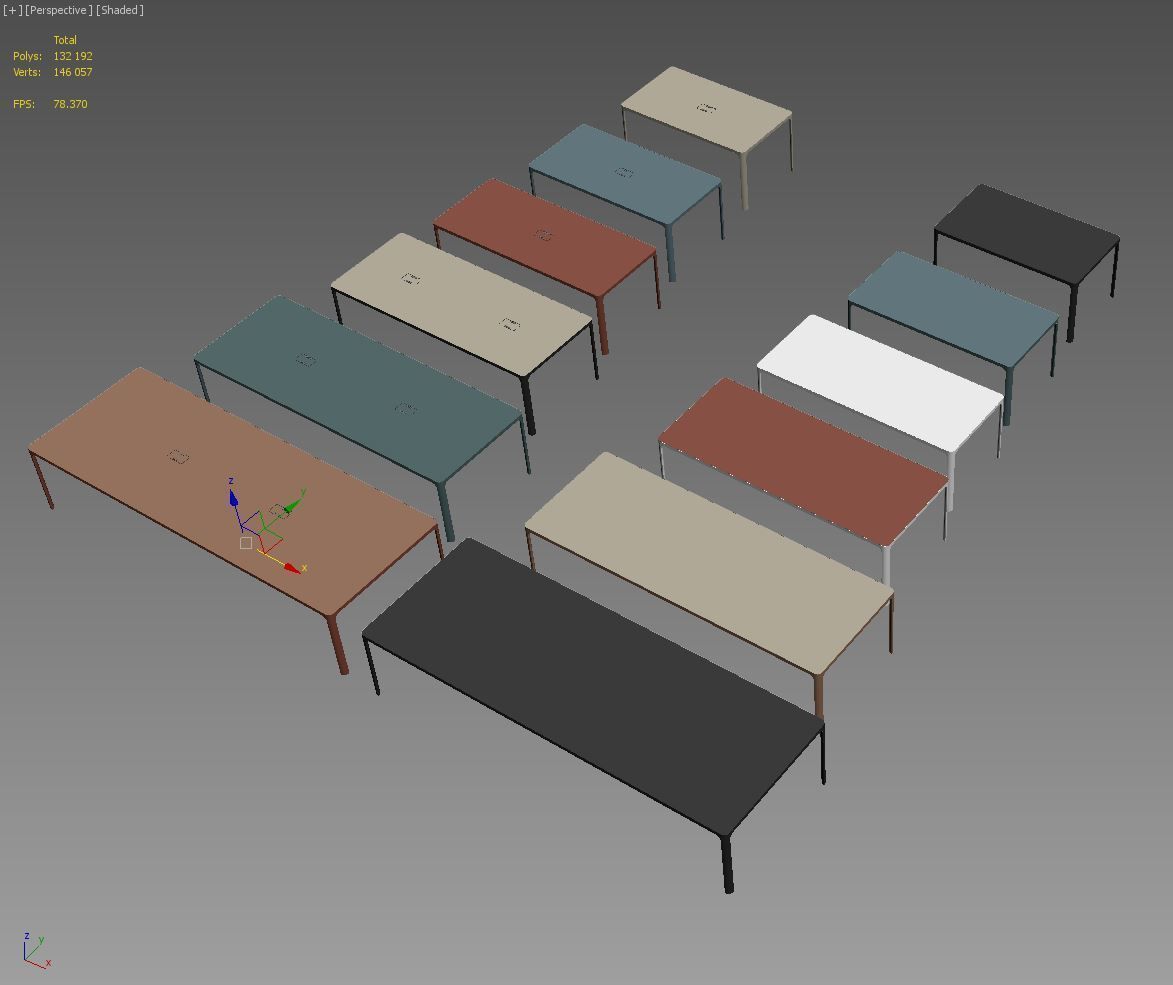 3D model Rimadesio Flat office table VR / AR / low-poly | CGTrader