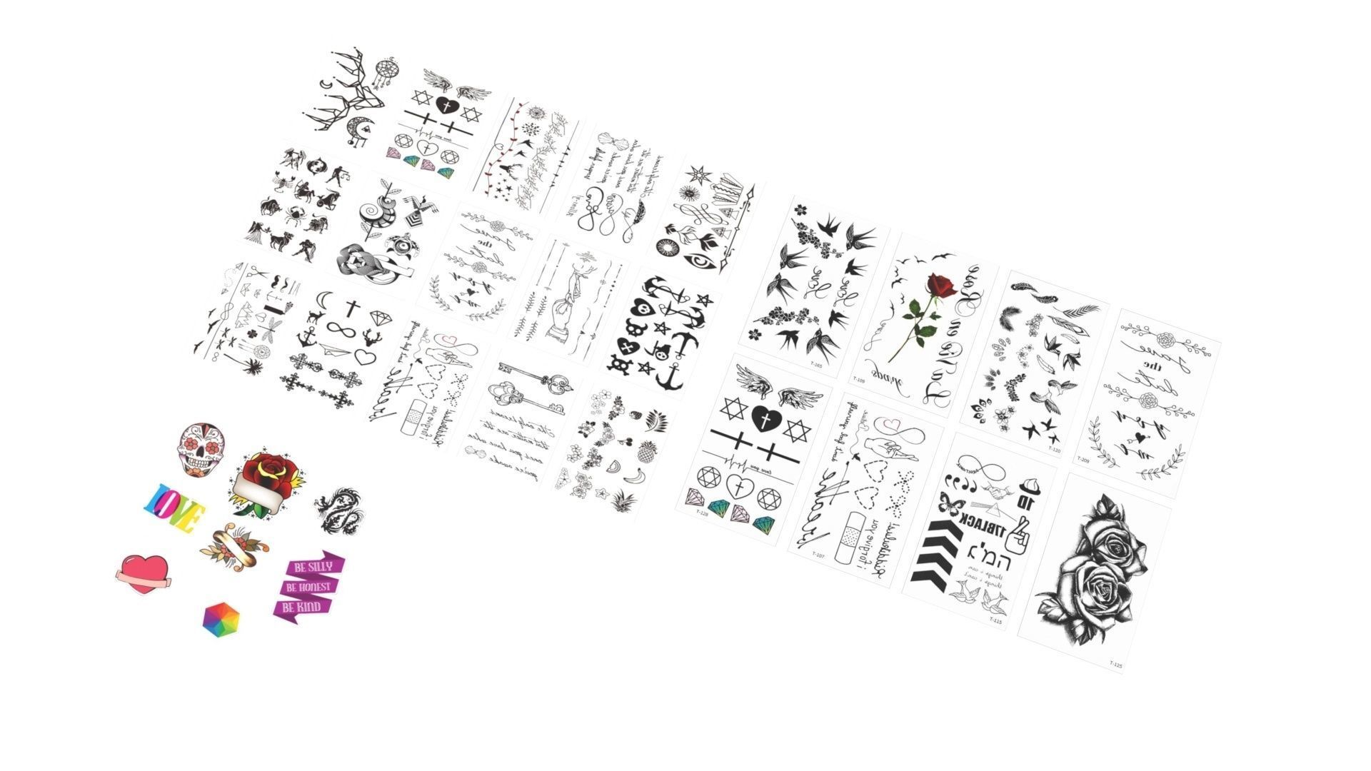 Tattoo Stickers Set 3D model | CGTrader