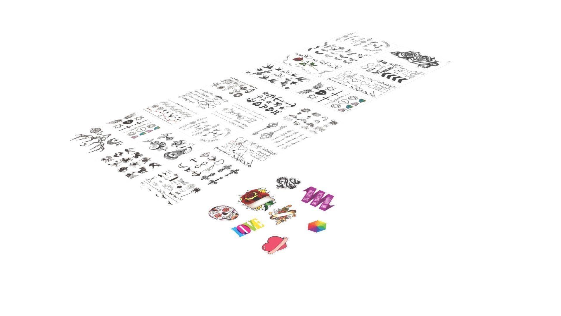 Tattoo Stickers Set 3D model | CGTrader