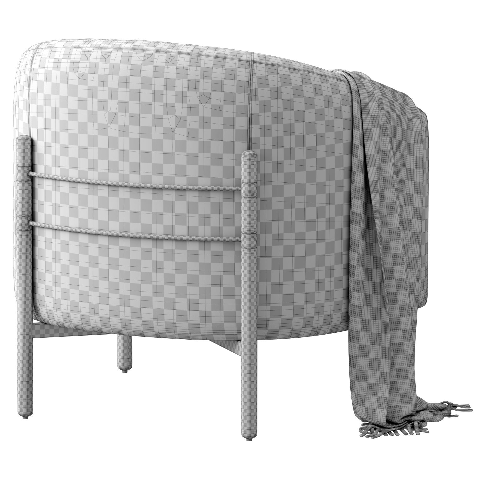 Westelm Oak Column Leg Chair 3D model CGTrader