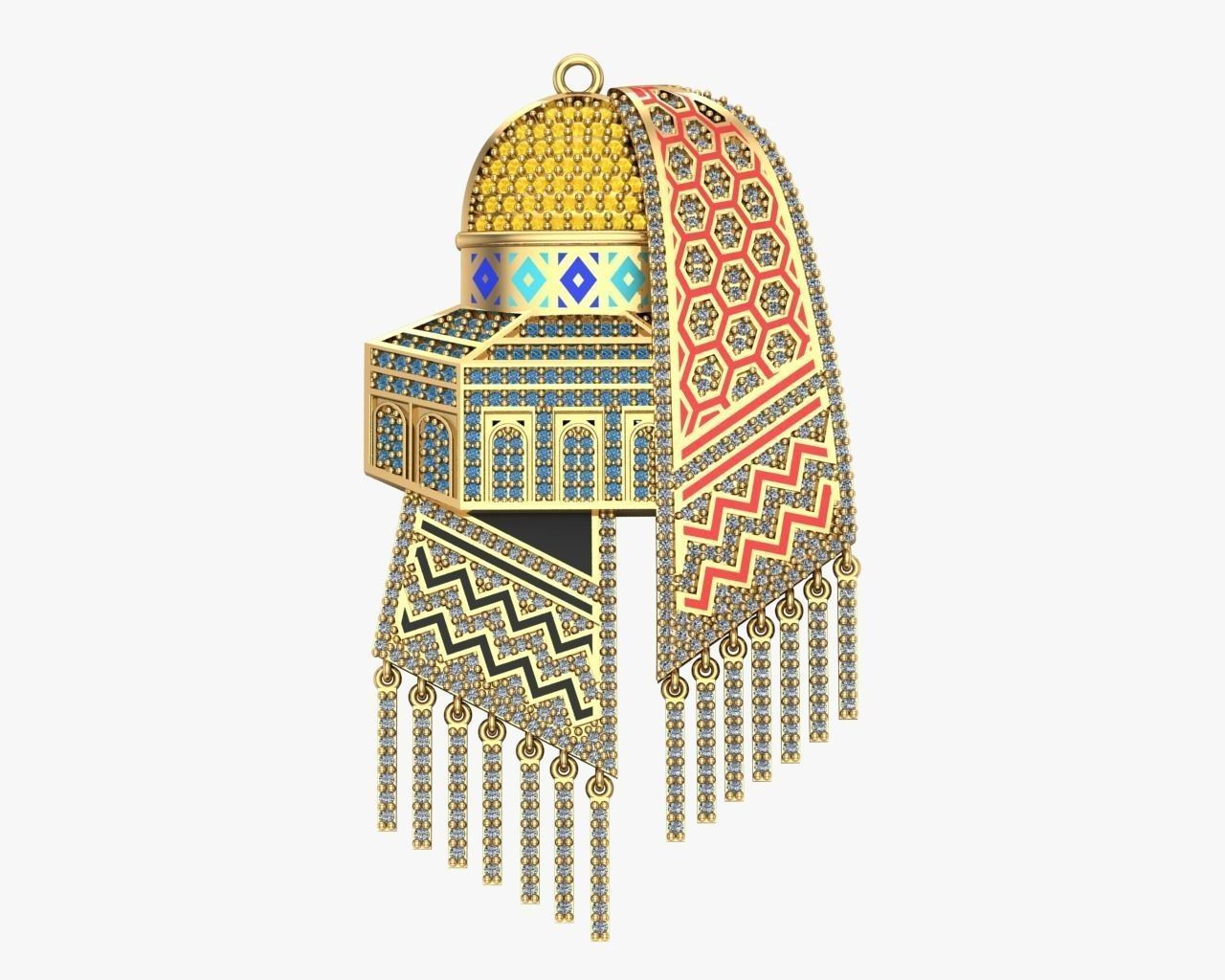 Dome of the Rock necklace 3D model animated CGTrader