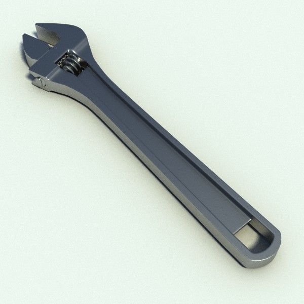 Adjustable Spanner 3D Model OBJ 3DS FBX BLEND