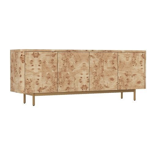 Mota Burl Wood Media Console 104103 3D model CGTrader